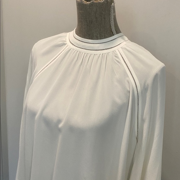 Sézane Utopie Silk Blouse Cream Ecru Long Sleeve EU 40 US 8 - Picture 8 of 16